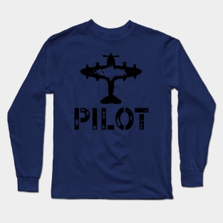 Pilot and Plane military style Long Sleeve T-Shirt